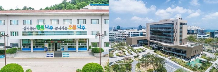 나주시청과 한국인터넷진흥원 전경 ⓒ나주시