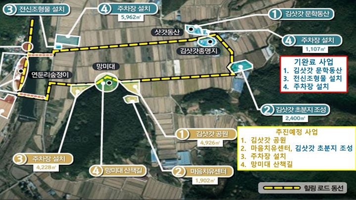 동복면 연둔리 숲~김삿갓 유적지 관광벨트 사업 조성 계획도  ⓒ화순군