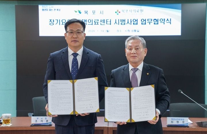 목포시가 목포시의료원과 협약을 맺고 장기요양 재택의료센터 시범사업을 추진한다. 방문진료와 돌봄을 연계해 어르신이 집에서 의료·돌봄을 함께 받는 통합돌봄 체계를 구축한다.