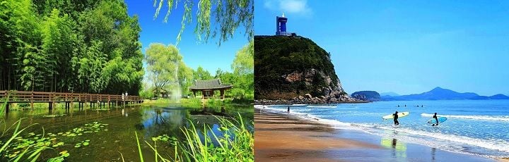담양 죽녹원과 고흥 남열해돋이해수욕장 ⓒ전라남도