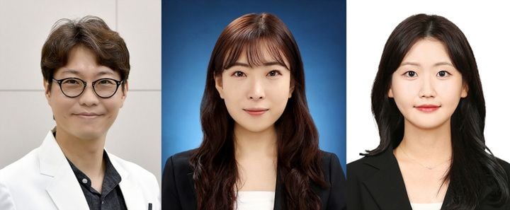 (왼쪽부터) 박혁진 교수, 이누리 교수, 김유진 학생 ⓒ화순전남대학교병원