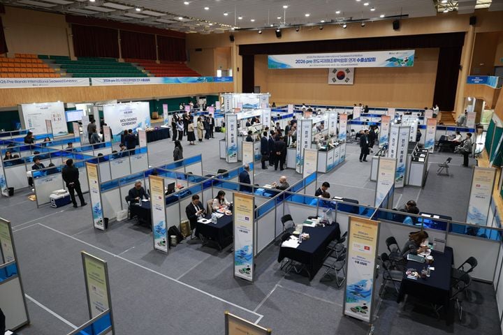 2026 Pre 완도국제해조류박람회 기간 동안 열린 해외 바이어 초청 수출 상담회 현장 ⓒ완도군