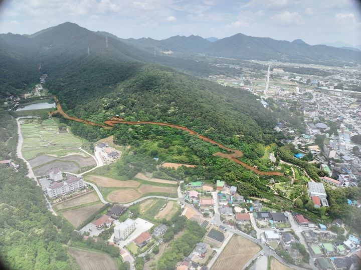 (보은산 무장애숲길 조감도) 강진군 모란공원부터 V랜드까지 1.4km 구간에 '보은산 무장애 나눔길' 착공