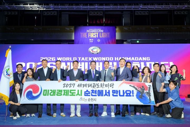 순천시가 60여 개국 6,000여 명이 참가하는 ‘2027 세계태권도한마당’ 개최지로 최종 선정됐다.