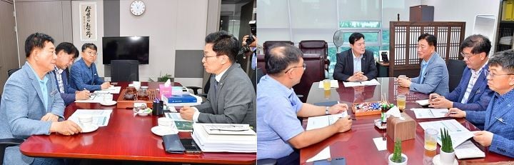 김한종 장성군수가 국회를 방문해 산림문화원, 첨단3지구 도로 개설, 베이스볼 스테이파크 등 핵심 현안의 내년도 국비 예산 반영을 건의했다.