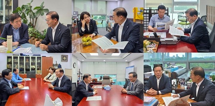 이재각 진도군수가 26일 국회를 방문해 박지원 의원 등 여당 관계자들을 만나 SOC 및 해양수산 인프라 확충 등 2027년도 국고지원 사업 13건에 대한 국비 반영을 요청했다.