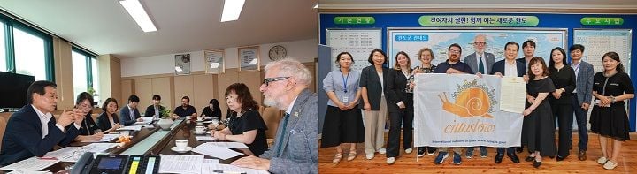 피에르 조르지오 올리베티 국제슬로시티연맹 사무총장이 완도군을 방문해 완도 선언문 실천 및 11월 승인을 목표로 한 해양 슬로시티 워킹그룹 설립을 논의했다.