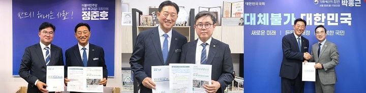 장성군이 국회를 방문해 첨단3지구 북측진입도로 개설과 통합바이오가스화시설 구축을 위한 국비 지원을 요청했다.