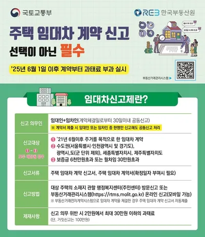 6월부터 주택 임대차 계약 미신고 시 과태료 부과