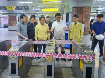 강기정 시장, 상무역 피해 복구 상황 점검