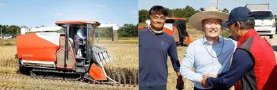 김태성 신안군수 폭염·가뭄 극복한 벼 수확 현장 찾아 애로사항 청취