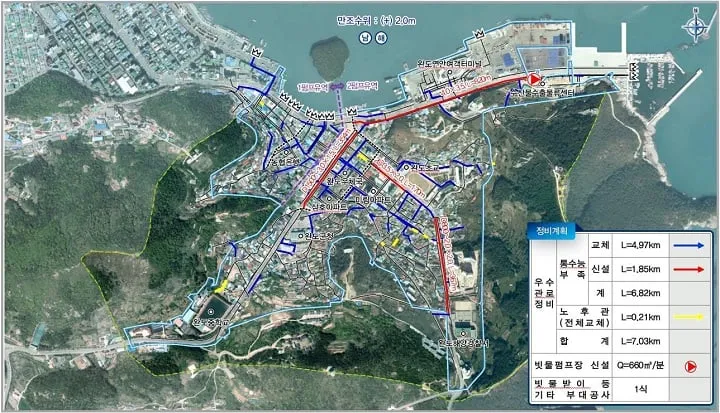 완도군 군내지구 침수예방사업 계획 평면도